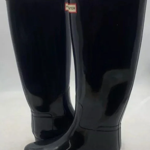 Hunter Black Tall Rain Boots Women's Size 5 - Picture 8 of 10